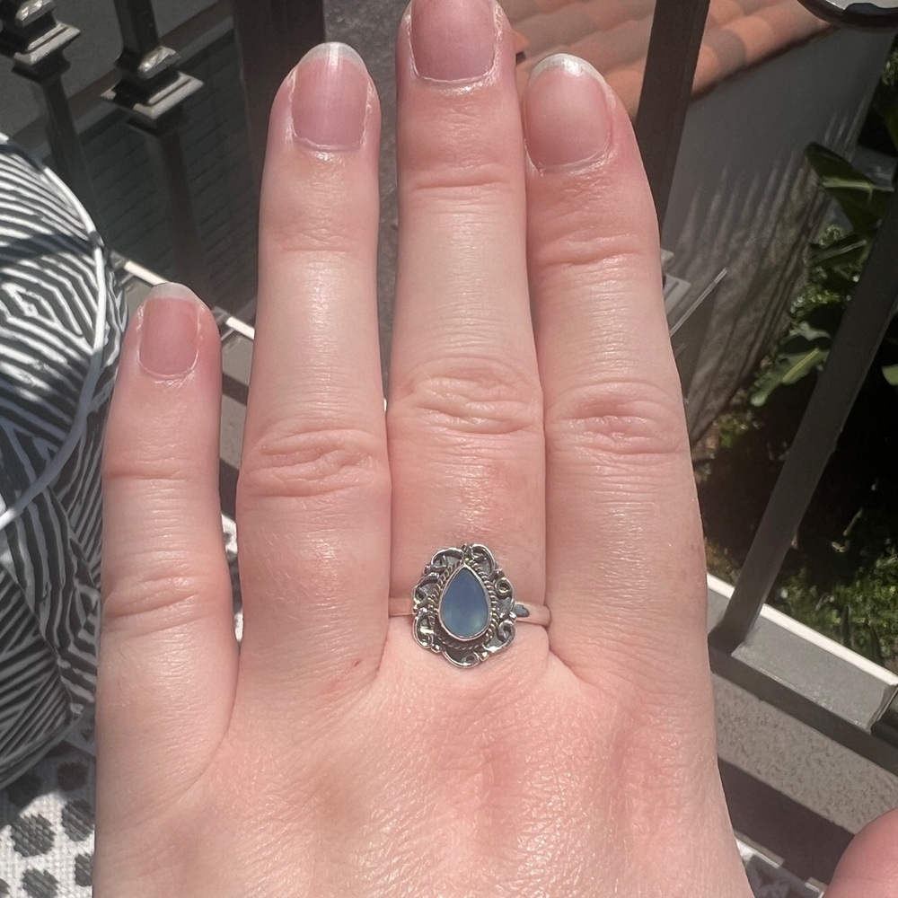 Blue Chalcedony - Sterling Silver Ring